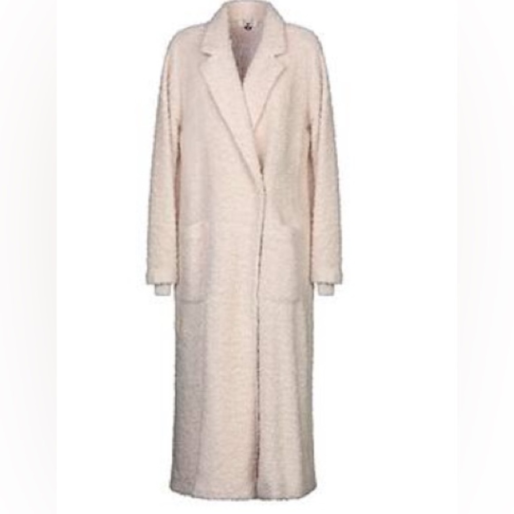Twin-Set Cream Teddy like Long Coat